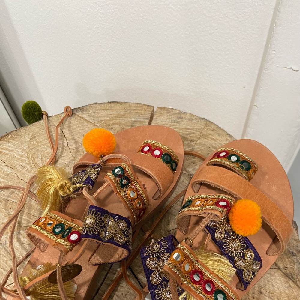 Mabu By Maria Bk Amasya Embellished Pom Sandal